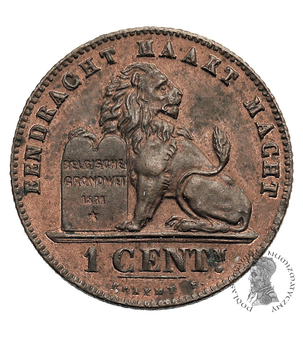 Belgia, Leopold II (1865-1909). 1 Centime 1907,  DER BELGEN