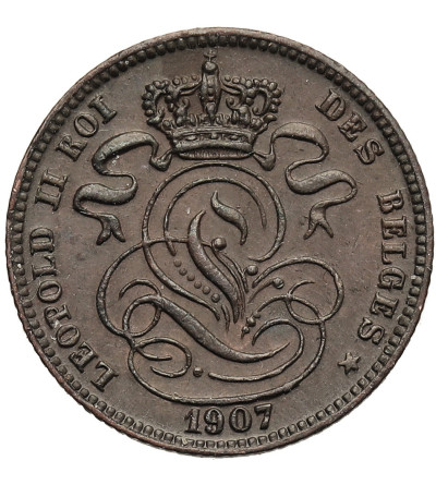 Belgia, Leopold II (1865-1909). 1 Centime 1907, DES BELGES