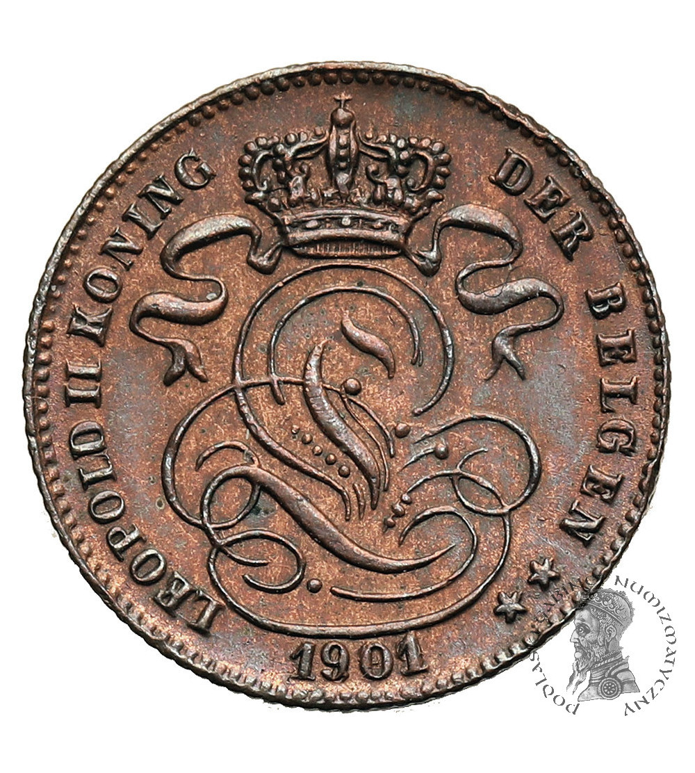 Belgium, Leopold II (1865-1909). 1 Centime 1901/1899, DER BELGEN