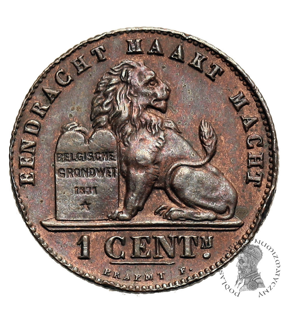 Belgia, Leopold II (1865-1909). 1 Centime 1901/1899, DER BELGEN