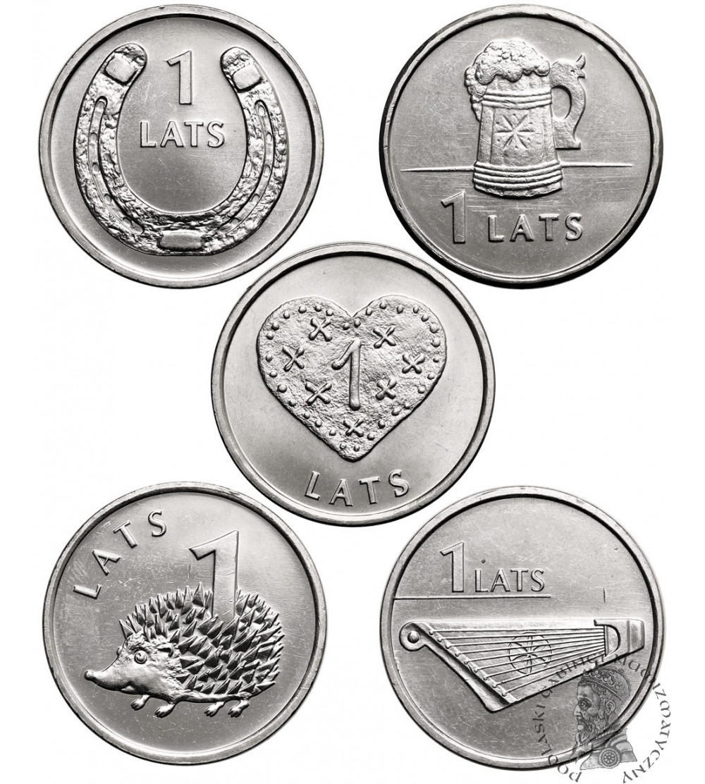Latvia. Set of 5 x 1 Lats 2010-2013 - 5 commemorative coins