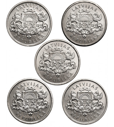 Latvia. Set of 5 x 1 Lats 2010-2013 - 5 commemorative coins