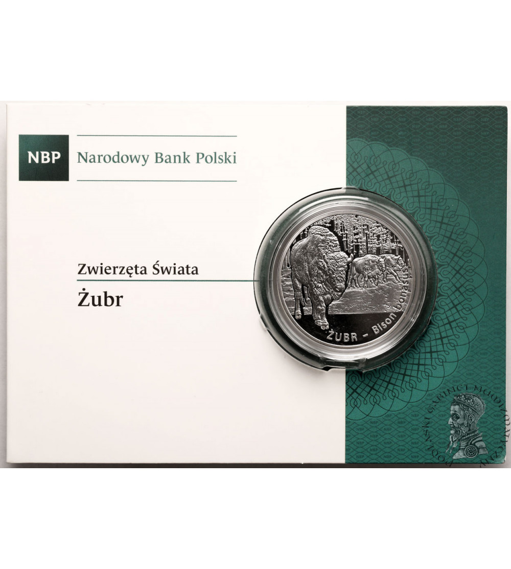 Polska. 20 złotych 2013, Żubr (Bison bonasus), seria Zwierzęta Świata