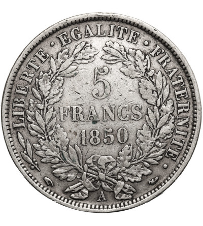 France, Second Republic (1848-1852). 5 Francs 1850 A, Paris, Ceres