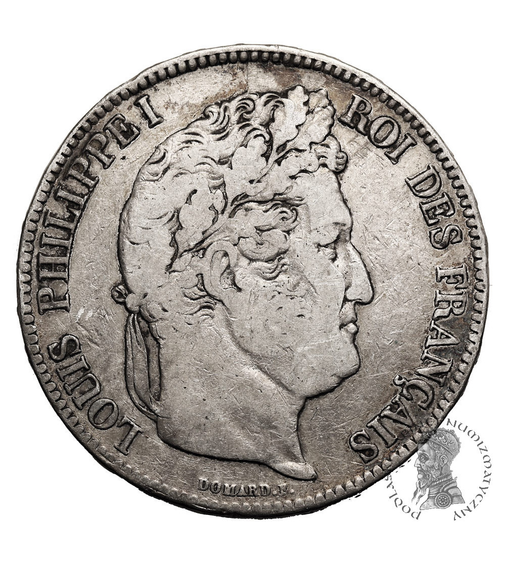 France, Louis-Philippe (1830-1848). 5 Francs 1834 W, Lille Mint