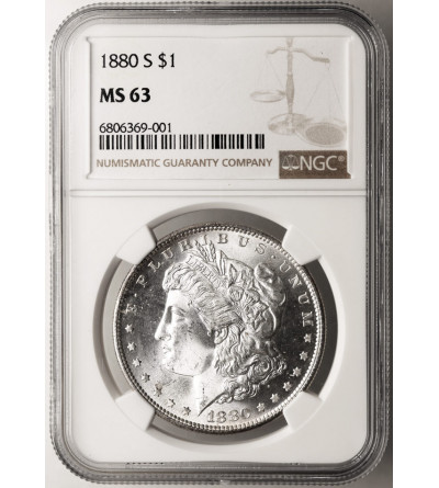 USA. Morgan Dolar 1880 S, San Francisco - NGC MS 63