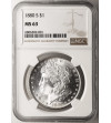 USA. Morgan Dolar 1880 S, San Francisco - NGC MS 63