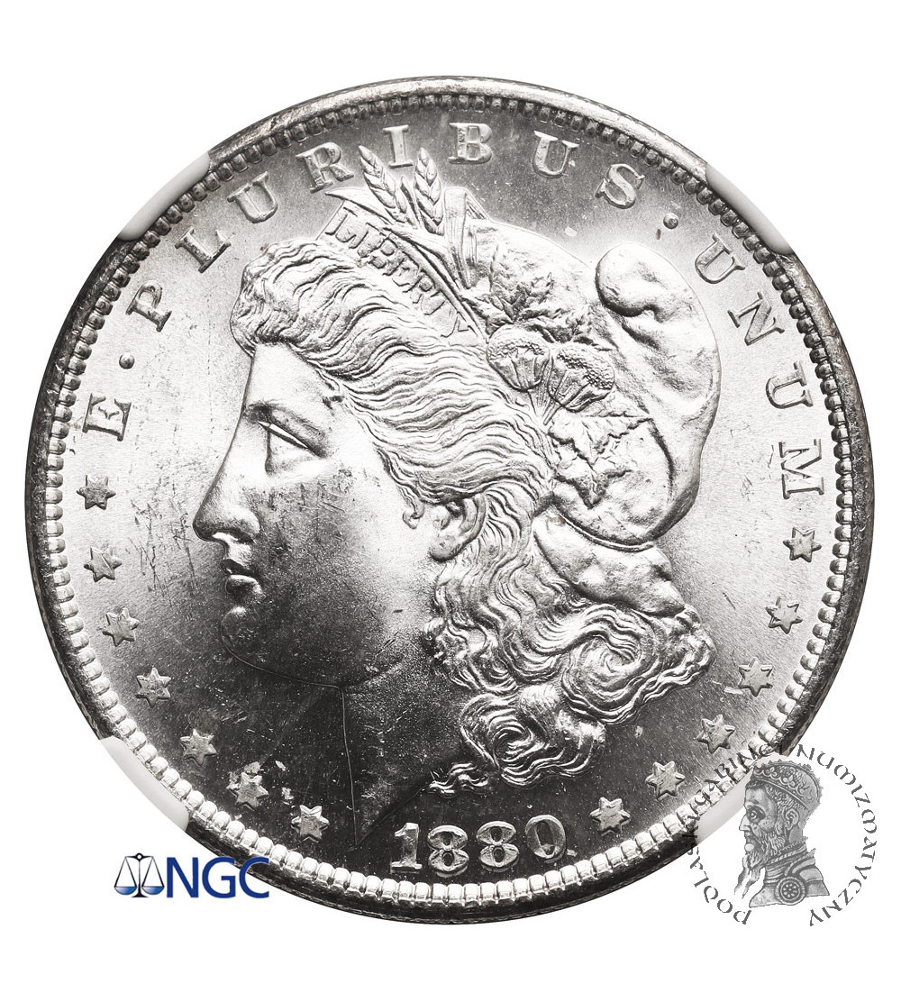 USA. Morgan Dolar 1880 S, San Francisco - NGC MS 63