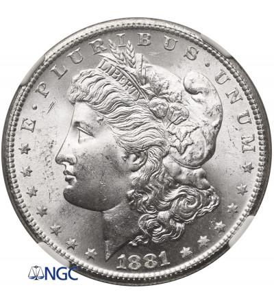 USA. Morgan Dollar 1881 S, San Francisco - NGC MS 63