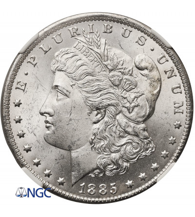 USA. Morgan Dolar 1885 O, Nowy Orlean - NGC MS 63