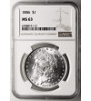 USA. Morgan Dollar 1886, Philadelphia - NGC MS 63