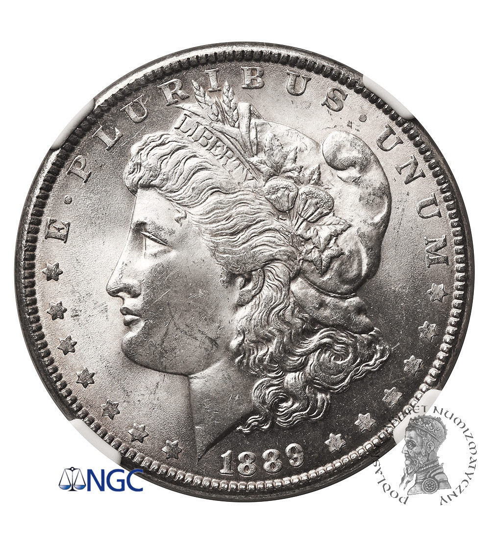 USA. Morgan Dollar 1889, Philadelphia - NGC MS 63