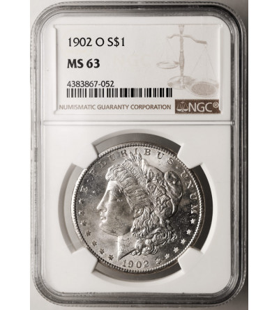 USA. Morgan Dollar 1902 O, New Orleans - NGC MS 63