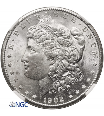 USA. Morgan Dollar 1902 O, New Orleans - NGC MS 63