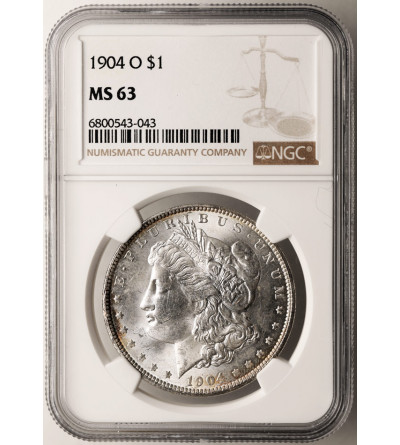 USA. Morgan Dollar 1904 O, New Orleans - NGC MS 63