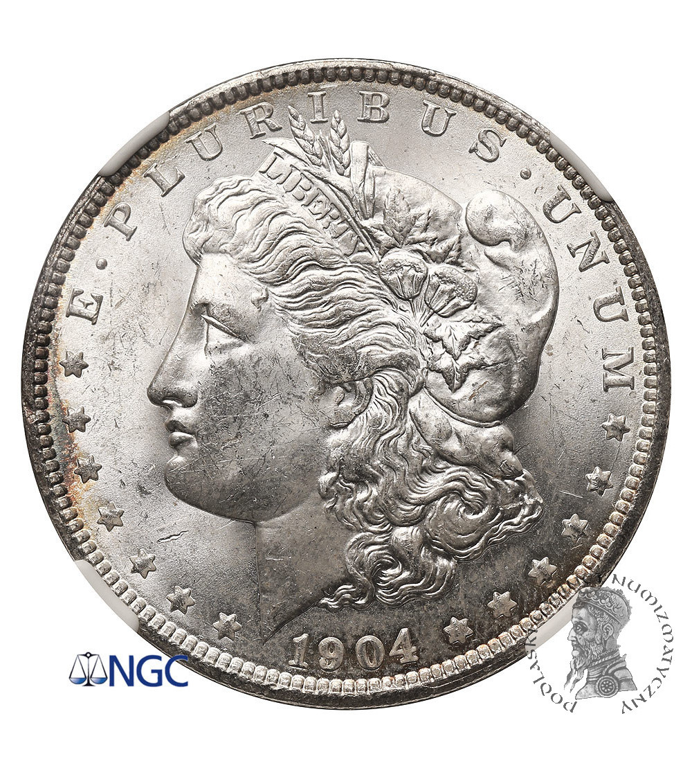 USA. Morgan Dollar 1904 O, New Orleans - NGC MS 63