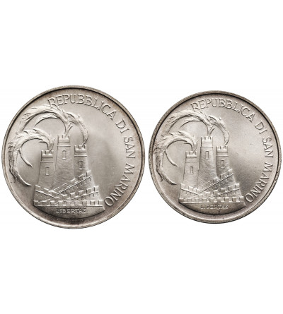 San Marino. Set of 500 Lire and 1000 Lire 1984, XXIII Summer Olympic Games in Los Angeles