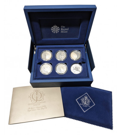 Wspólnota Narodów, Elżbieta II (1952-2022). Pamiątkowy zestaw 2012 Diamentowy Jubileusz Królowej, 6 sztuk - Proof