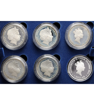 Commonwealth, Elizabeth II (1952-2022). Commemorative set 2012 - the Queen's Diamond Jubilee, 6 pcs - Proof