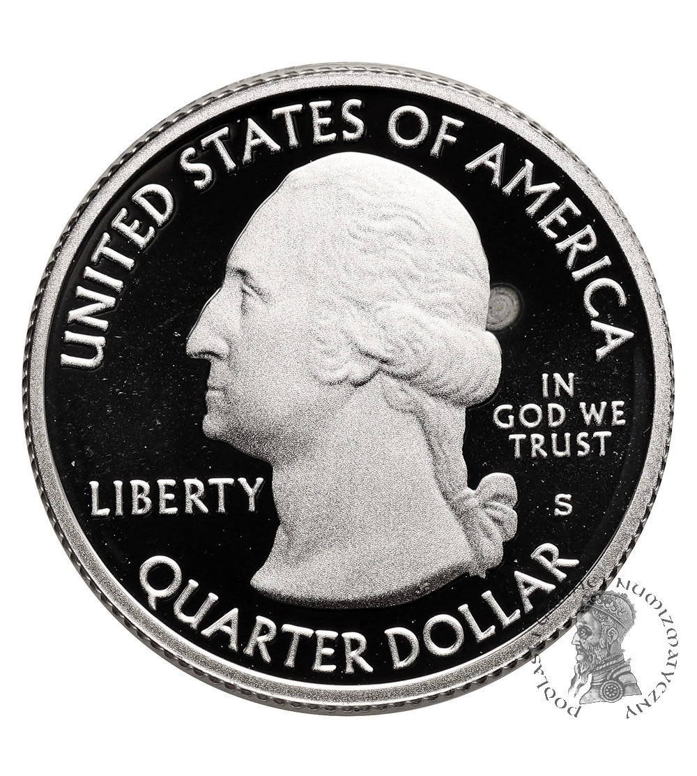USA. Silver 1/4 Dollar “Washington Quarter” 2010 S, San Francisco, Yosemite, California