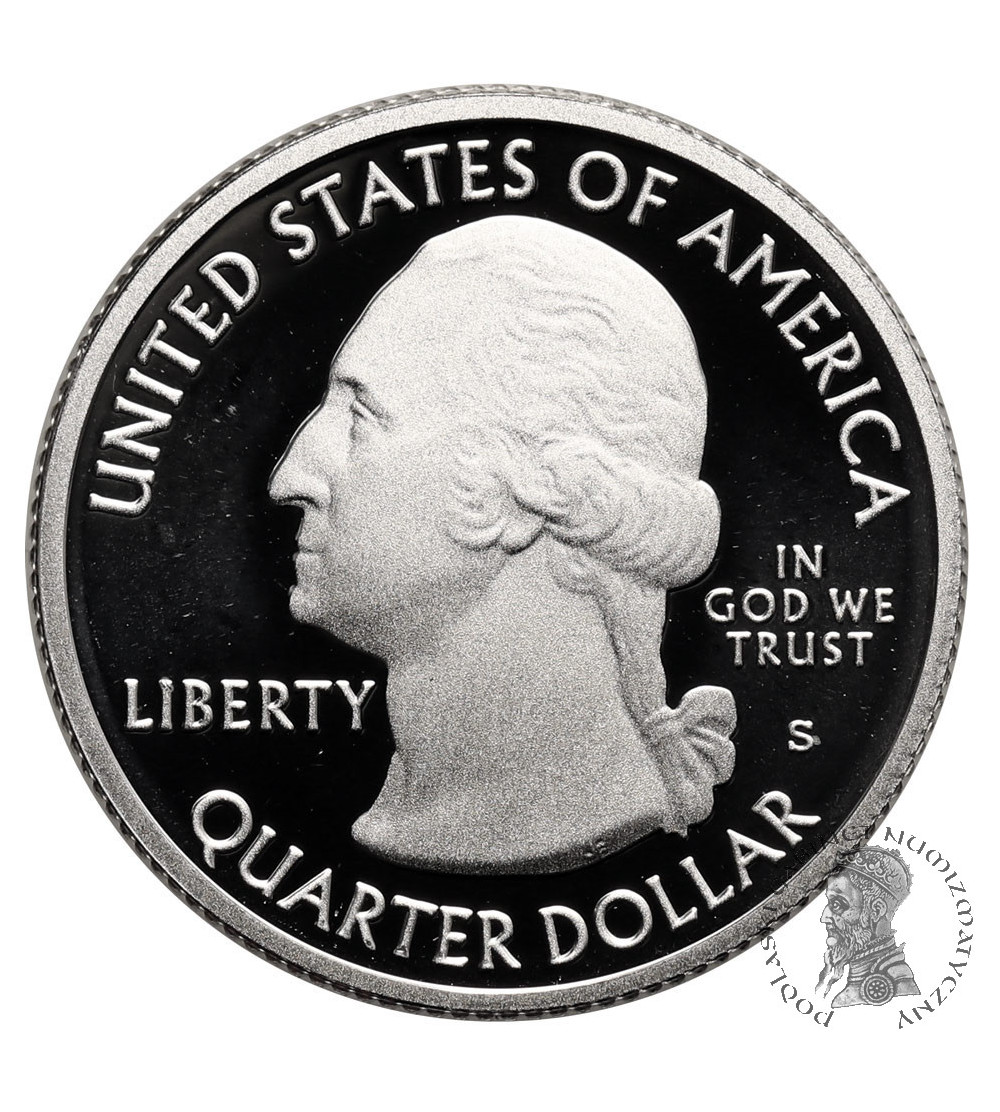 USA. Silver 1/4 Dollar “Washington Quarter” 2010 S, San Francisco, Hot Springs, Arkansas