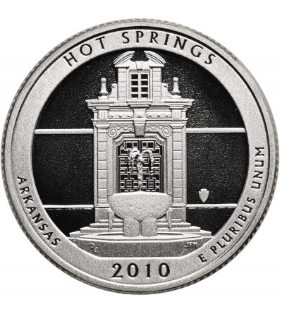 USA. 1/4 Dollar “Washington Quarter” 2010 S, San Francisco, Hot Springs, Arkansas