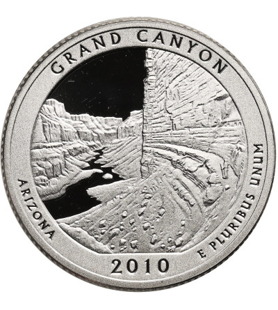 USA. Silver 1/4 Dollar “Washington Quarter” 2010 S, San Francisco, Grand Canyon, Arizona