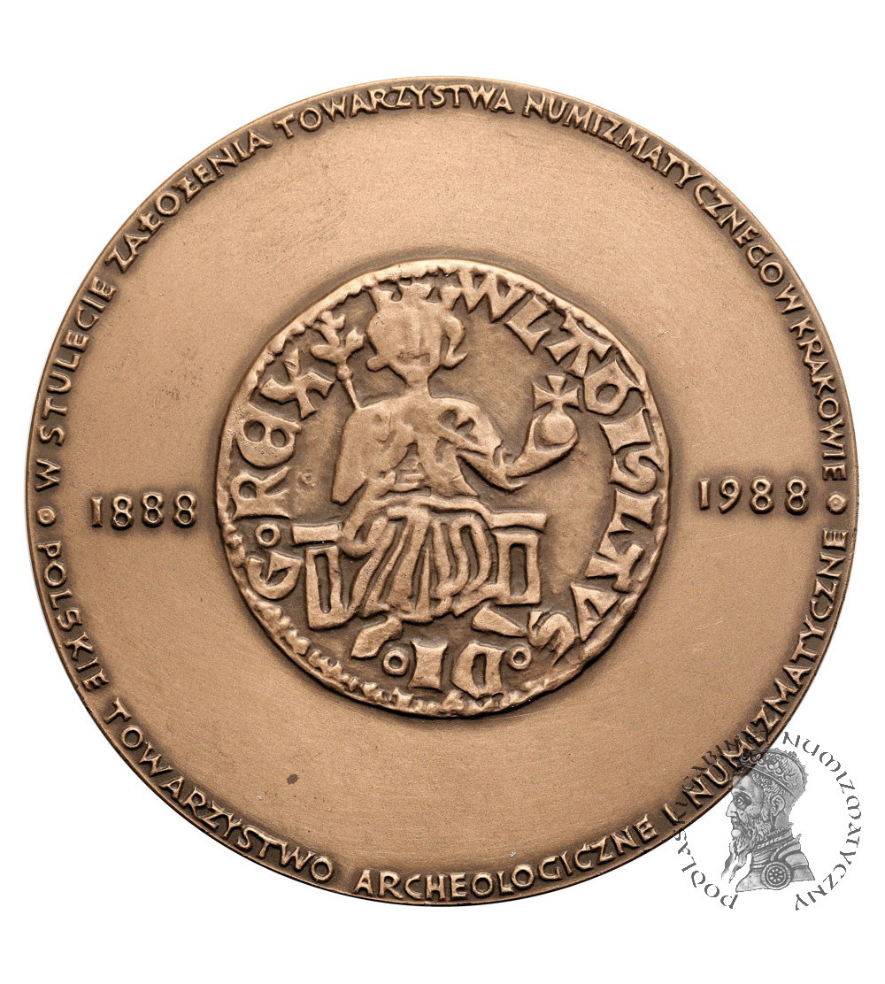 Polska, PRL (1952-1989). Medal 1988, 100 Lat Krakowskiego Towarzystwa Numizmatycznego