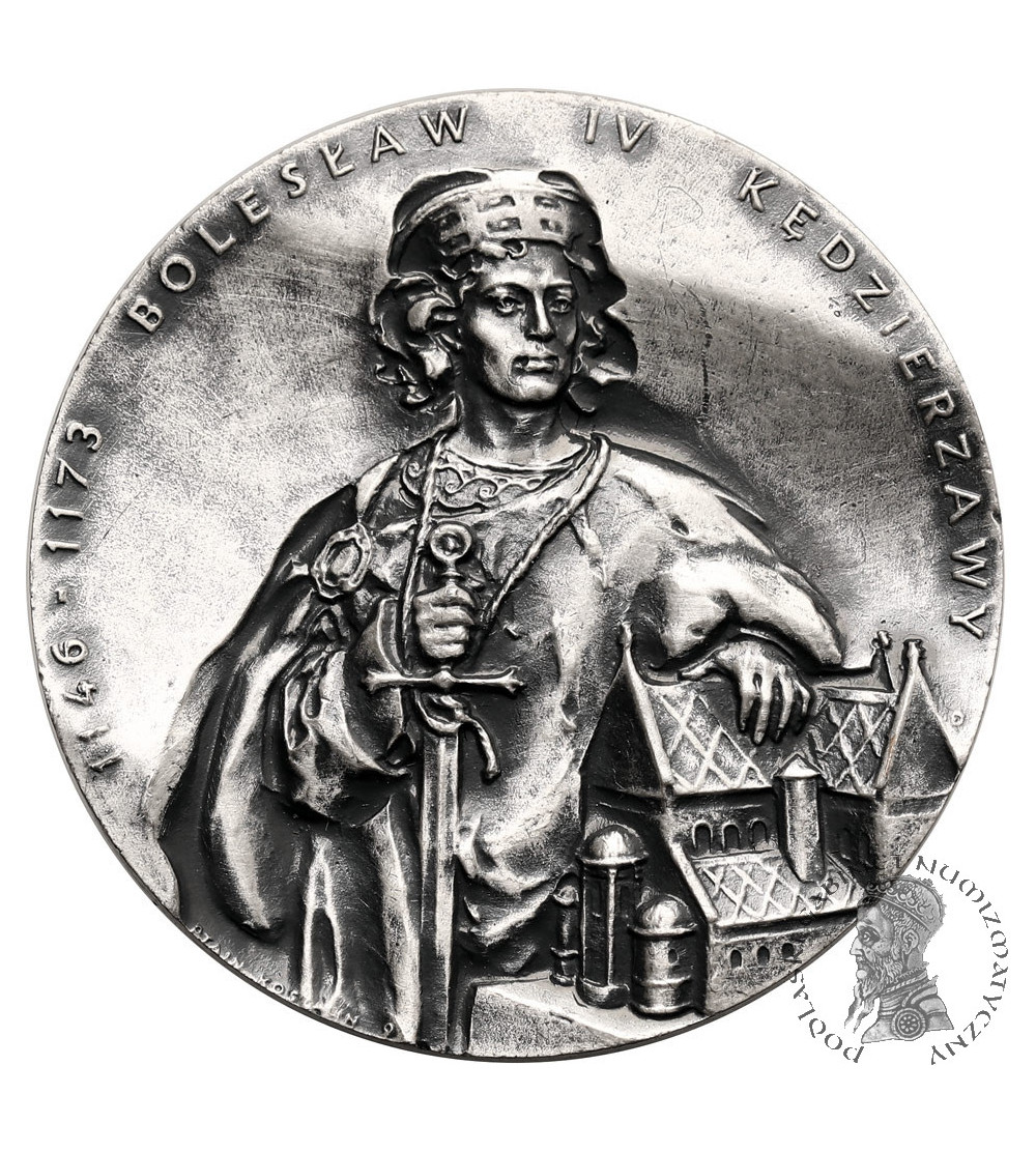 Polska, PRL (1952-1989). Mały medal 1989 (40 mm) Bolesław IV Kędzierzawy, Seria Koszalińska