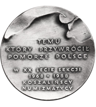Polska, PRL (1952-1989). Mały medal 1988 (40 mm) Bolesław Krzywousty, Seria Koszalińska