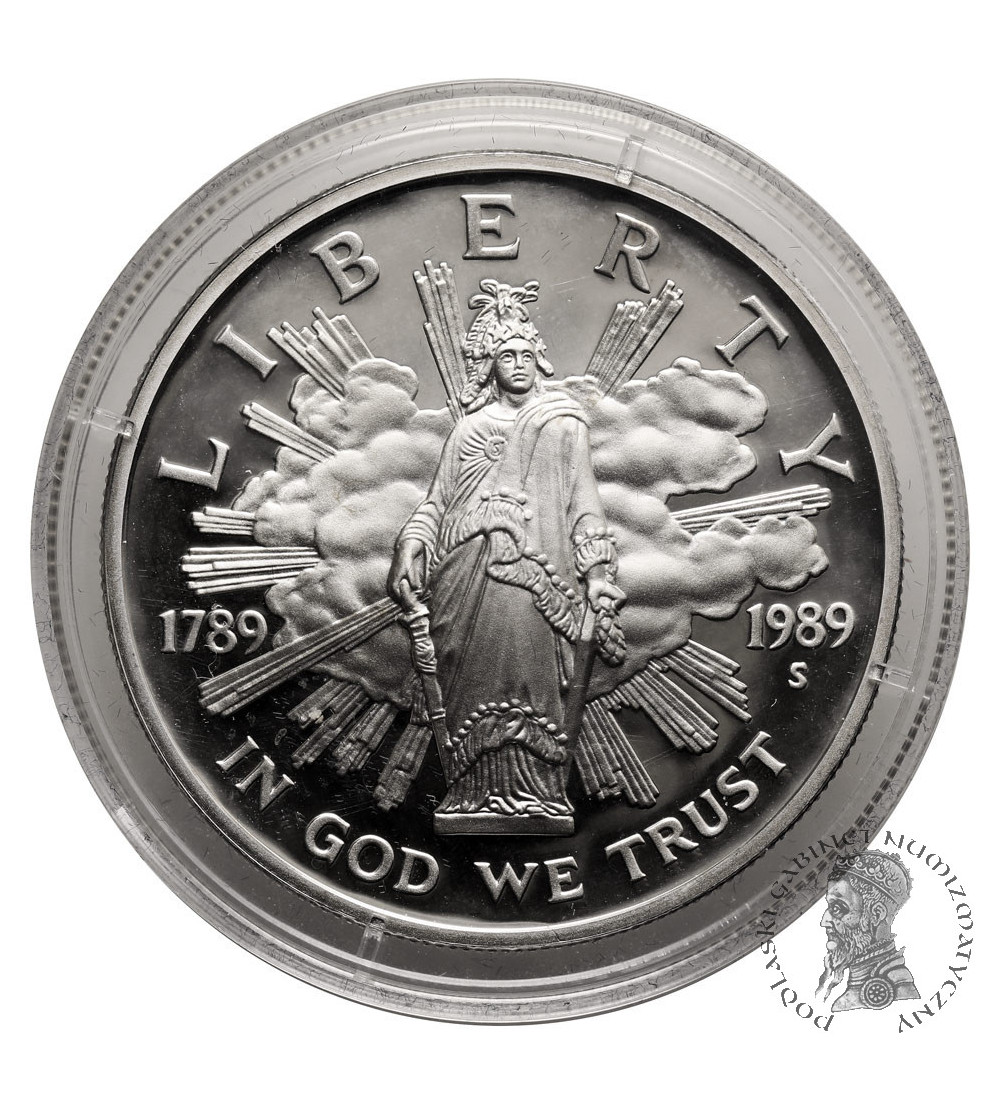 USA. 1 dolar 1989 S, San Francisco, 200 Rocznica Kongresu - Proof