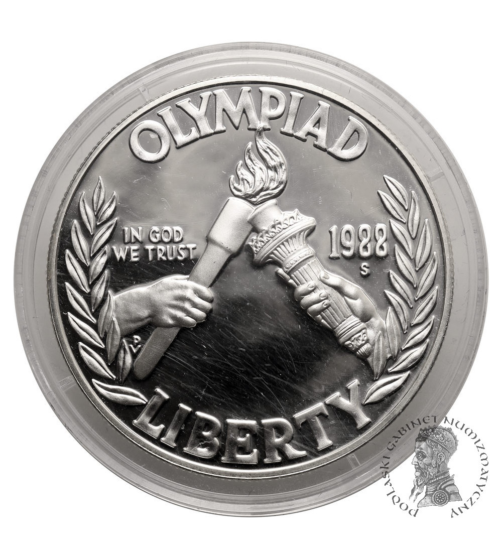 USA. 1 dolar 1988 S, San Francisco, XXIV Letnie Igrzyska Olimpijskie, Seul 1988 - Proof