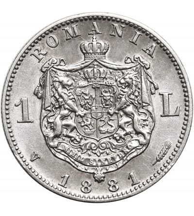 Romania, Carol I (1866-1914). 1 Leu 1881 V