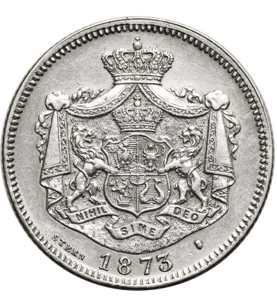 Romania, Carol I (1866-1914). 1 Leu 1873 (b), Brussels