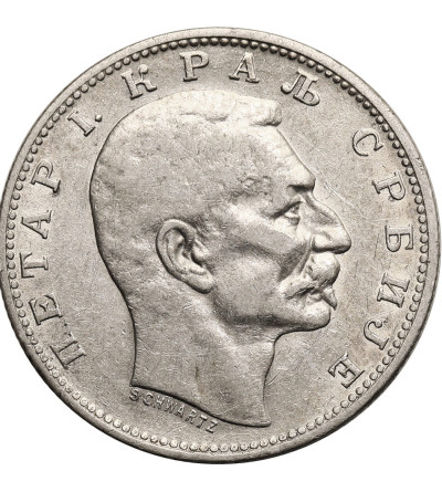 Serbia, Piotr I (1903-1918). 1 Dinar 1912
