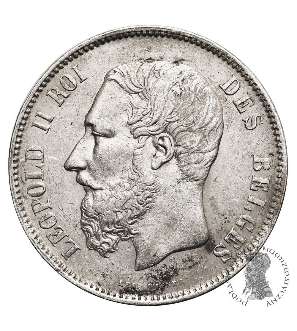 Belgium, Leopold II (1865-1909). 5 Francs 1869, DES BELGES