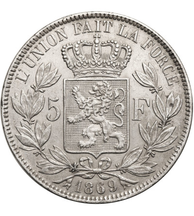 Belgia, Leopold II (1865-1909). 5 franków 1869, DES BELGES