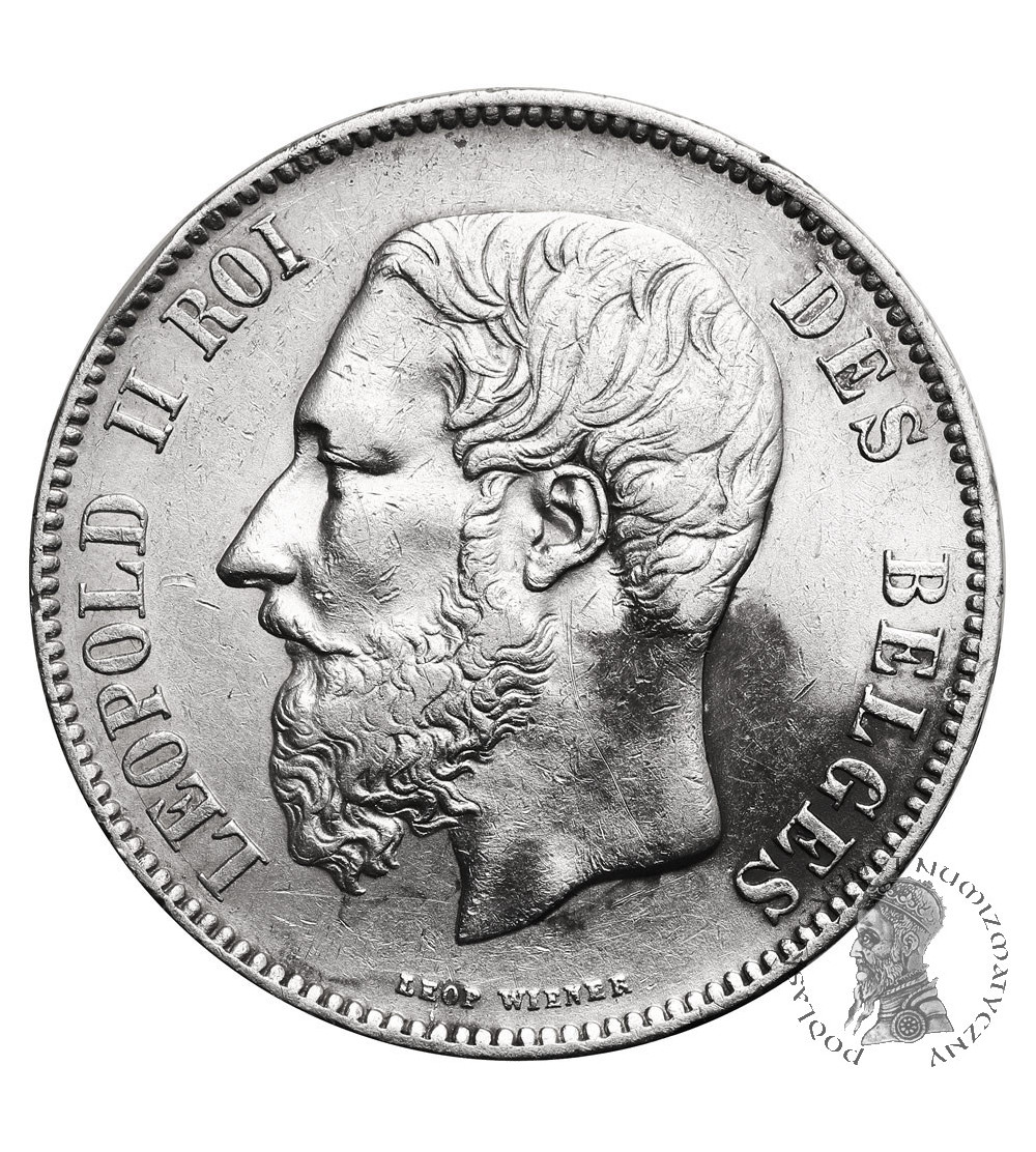 Belgia, Leopold II (1865-1909). 5 franków 1870, DES BELGES
