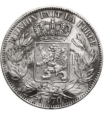 Belgia, Leopold II (1865-1909). 5 franków 1870, DES BELGES