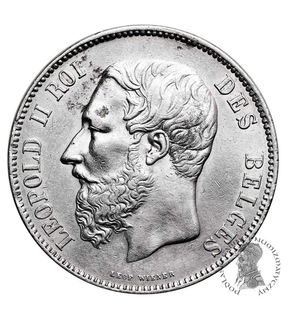 Belgia, Leopold II (1865-1909). 5 franków 1867, DES BELGES