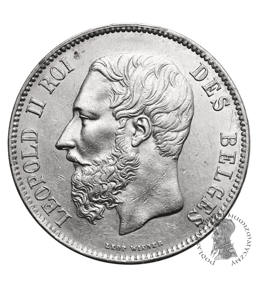 Belgia, Leopold II (1865-1909). 5 franków 1873, DES BELGES