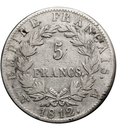 France, Napoleon I (1804-1815). 5 Francs 1812 W, Lille