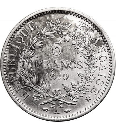 France, Second Republic 1848-1851. 5 Francs 1849 A, Paris, Hercules