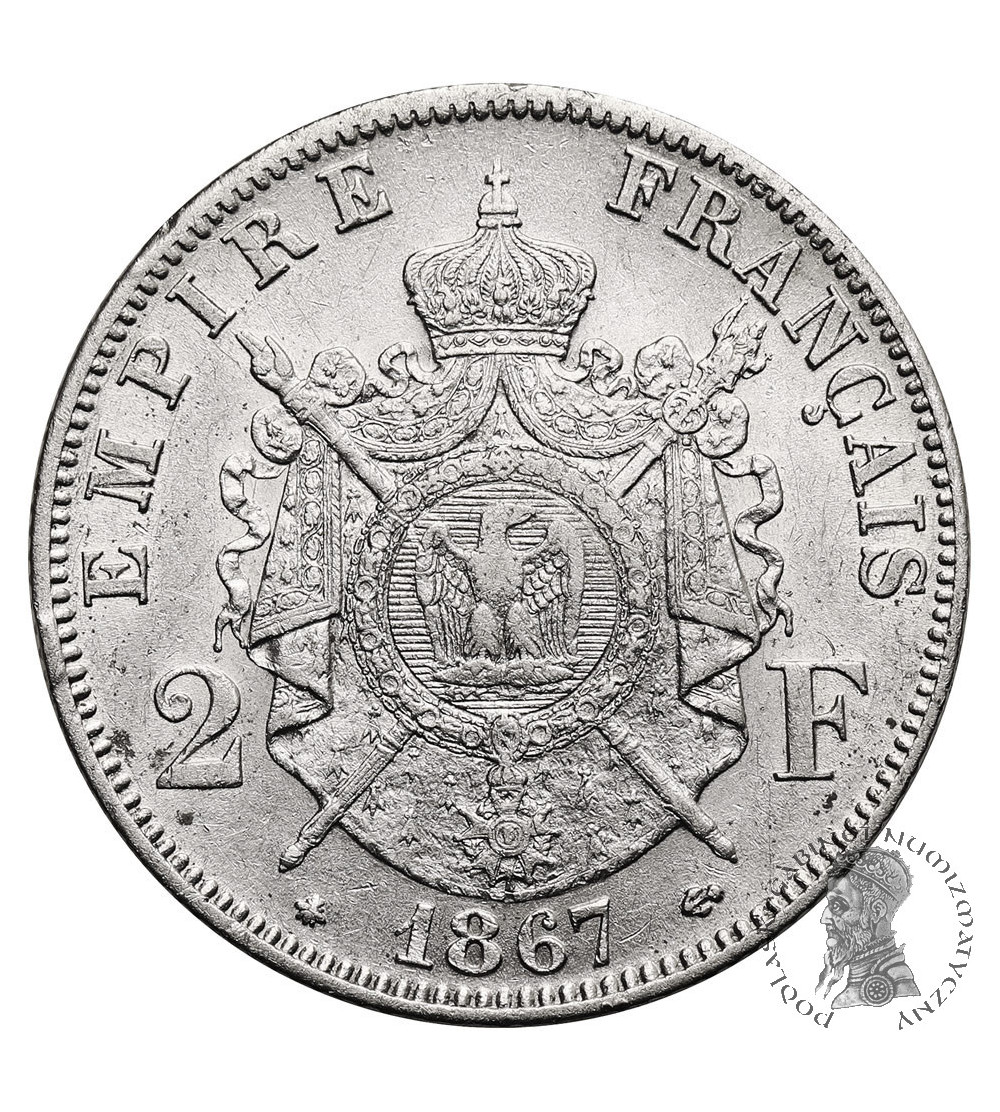 France, Napoleon III (1852-1870). 2 Francs 1867 A, Paris
