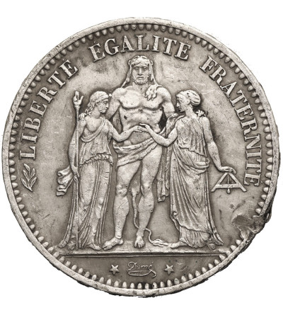 Francja, Trzecia Republika (1871-1940). 5 franków 1873 K, Bordeaux, Herkules