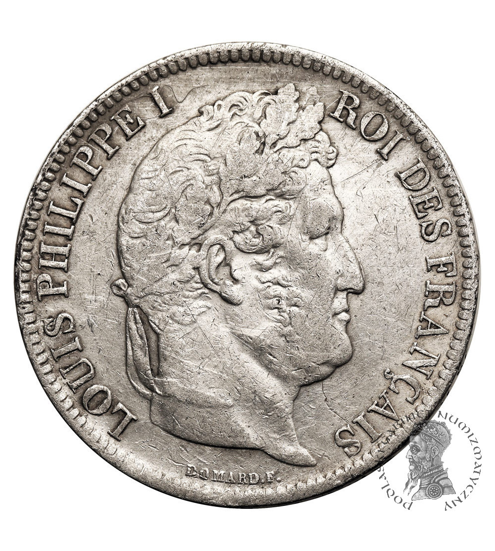 Francja, Louis-Philippe (1830-1848). 5 franków 1831 B, Rouen