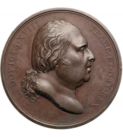 Francja, Ludwik XVIII. Medal 1816 upamiętniający ślub Karola Ferdynanda de Bourbon z Marią Karoliną de Bourbon
