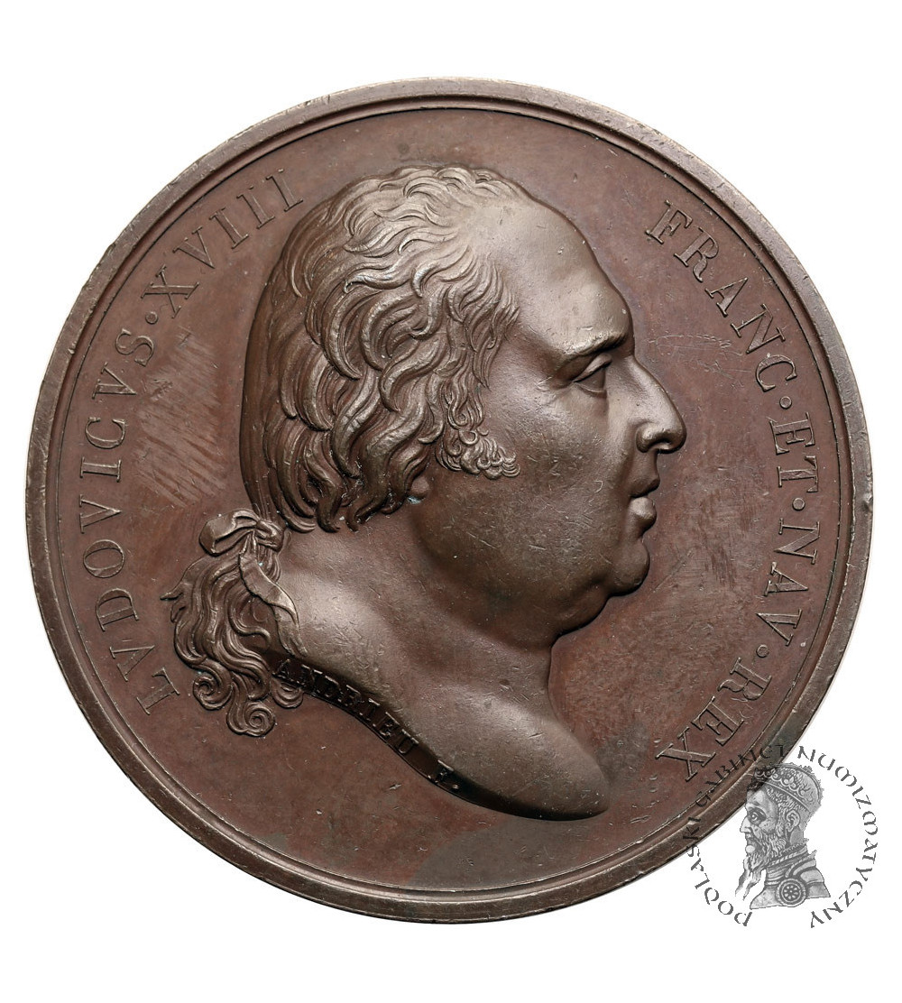 France, Louis XVIII. Medal 1816 commemorating the wedding of Charles Ferdinand de Bourbon to Marie Caroline de Bourbon