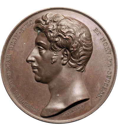 Szwecja, Oskar I (1844-1859), Medal 1818 wybity przez Uniwersytet w Uppsali dla uhonorowania Oskara I