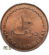 Katar i Dubaj, Ahmad bin Ali Al Thani (1960-1972). 10 dirhemów, AH 1386 / 1966 AD - PCGS MS 64 RB